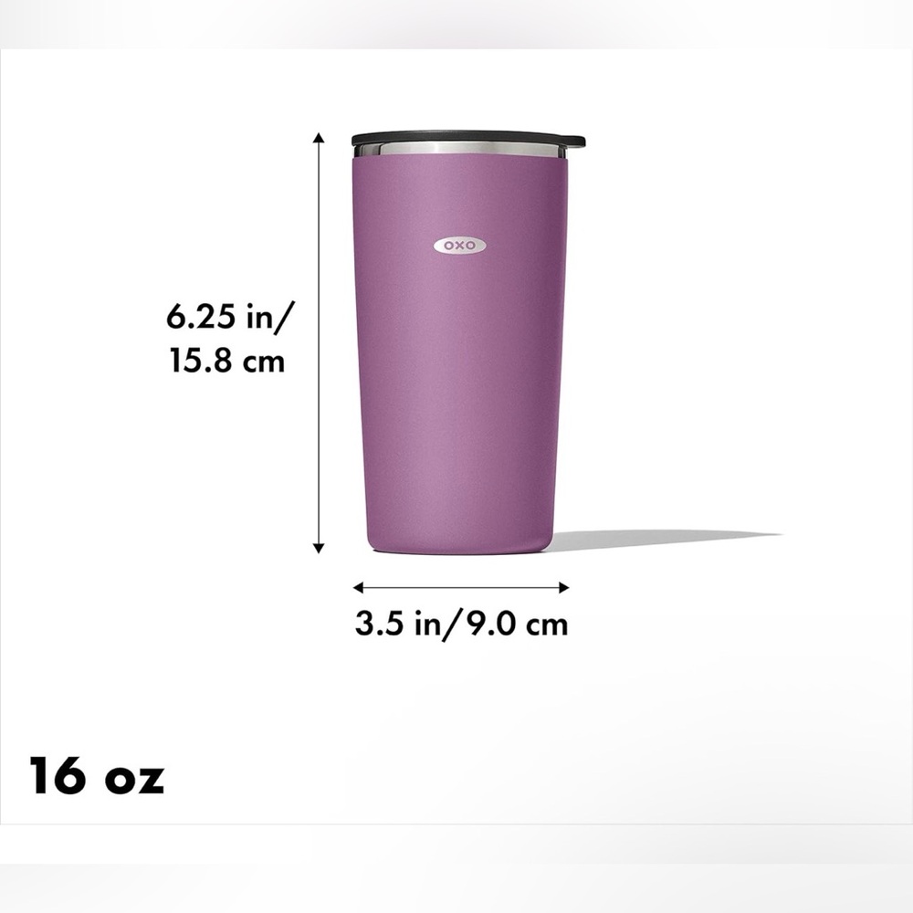 OXO NIB Strive 16oz Insulated Tumbler with Sliding Lid - Amethyst - Picture 7 of 8